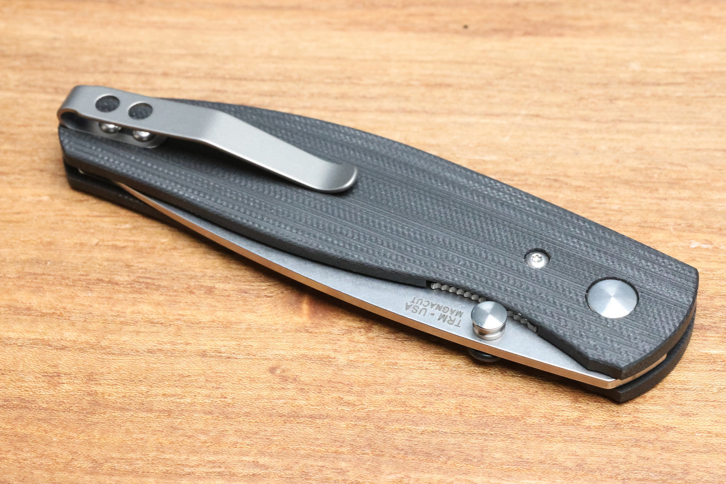 THREE RIVERS MANUFACTURING ATOM JET BLACK G10 MAGNACUT BLADE