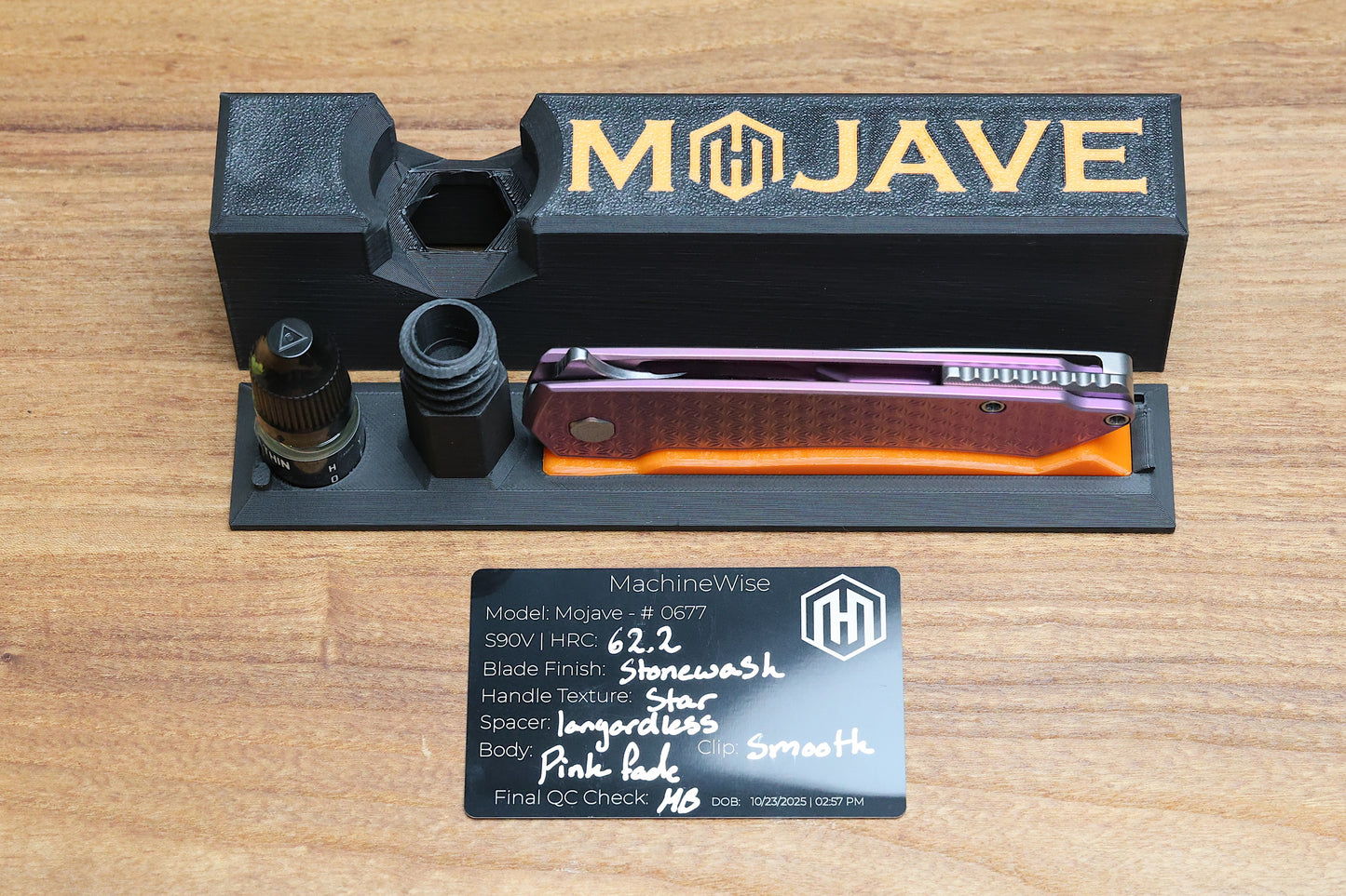 MACHINEWISE MOJAVE #677 PINK FADE TITANIUM AND S90V BLADE