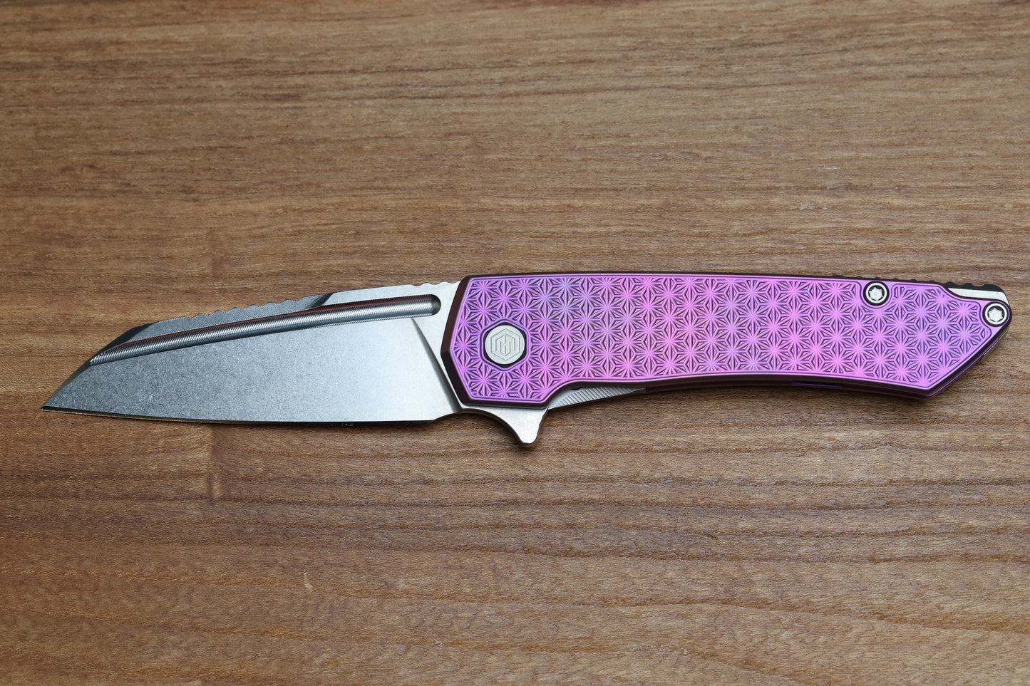 MACHINEWISE MOJAVE #677 PINK FADE TITANIUM AND S90V BLADE