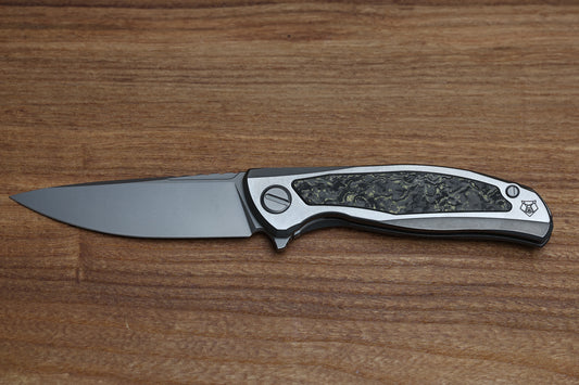 SHIROGOROV F95NL GEN. 5 - M390 BLADE - TITANIUM HANDLE - OLIVE TECHNOCARBO INLAYS - MRBS