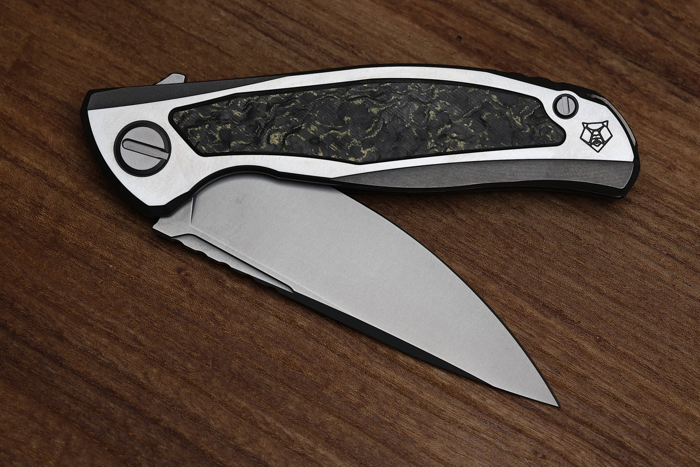 SHIROGOROV F95NL GEN. 5 - M390 BLADE - TITANIUM HANDLE - OLIVE TECHNOCARBO INLAYS - MRBS