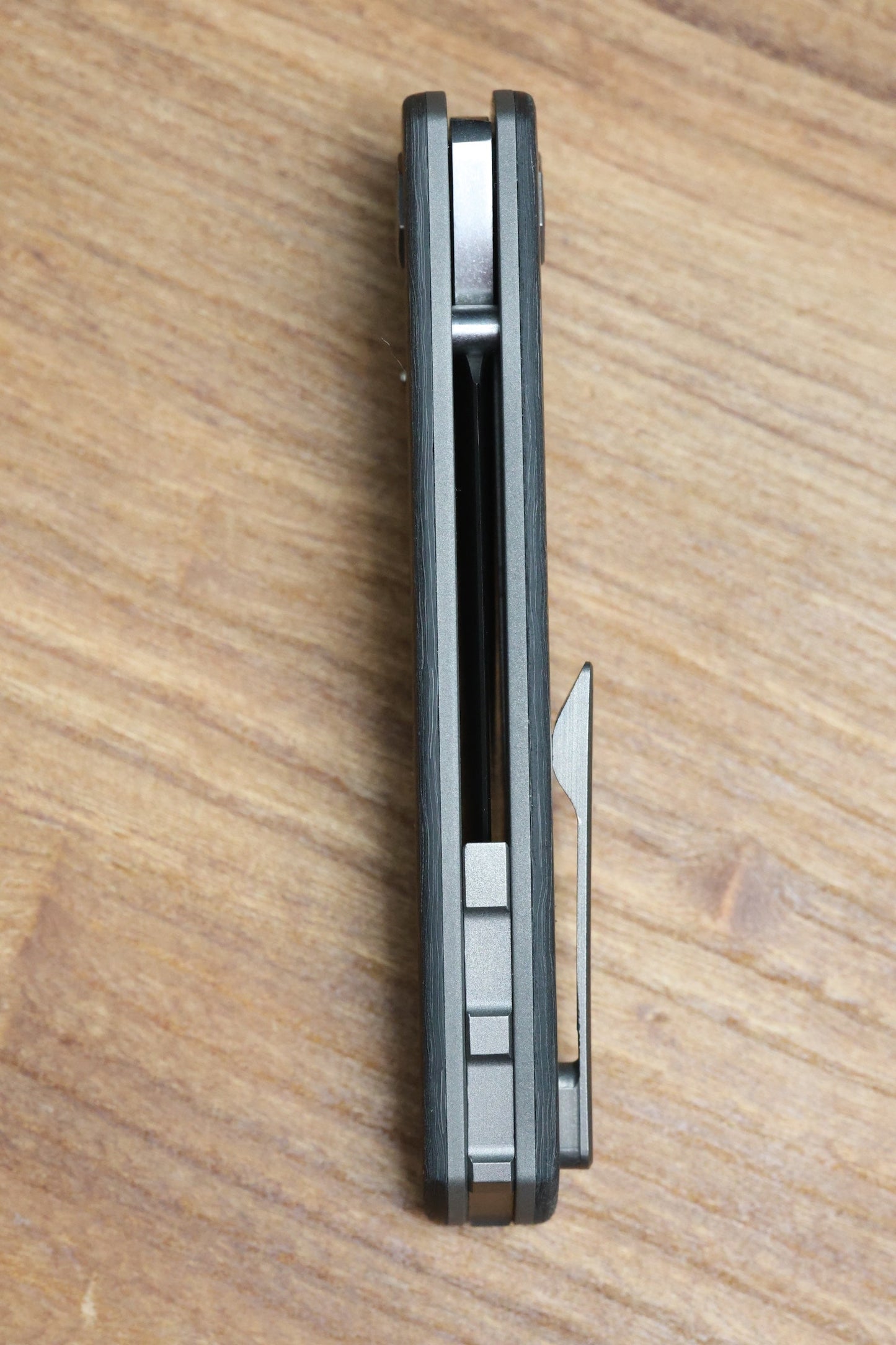 SHARKNIVCO LINER LOCK WAKA V4.9 - BLACK TECHNOCARBO HANDLE - POLISHED STONEWASH RWL34 BLADE