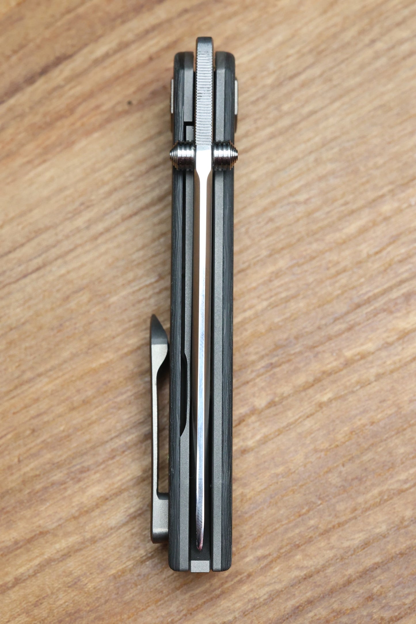 SHARKNIVCO LINER LOCK WAKA V4.9 - BLACK TECHNOCARBO HANDLE - POLISHED STONEWASH RWL34 BLADE