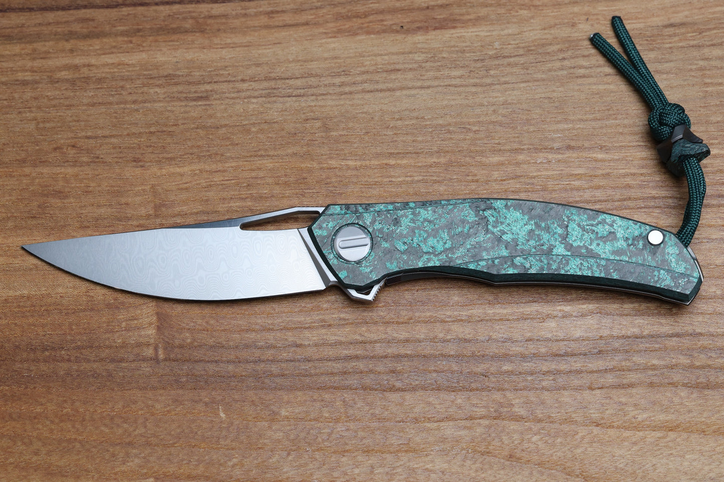 SHIROGOROV KNIVES QUANTIUM TKM - TITANIUM/TEAL MAGNETIC CARBOTI HANDLE - ZDI-E BLADE - SRRBS