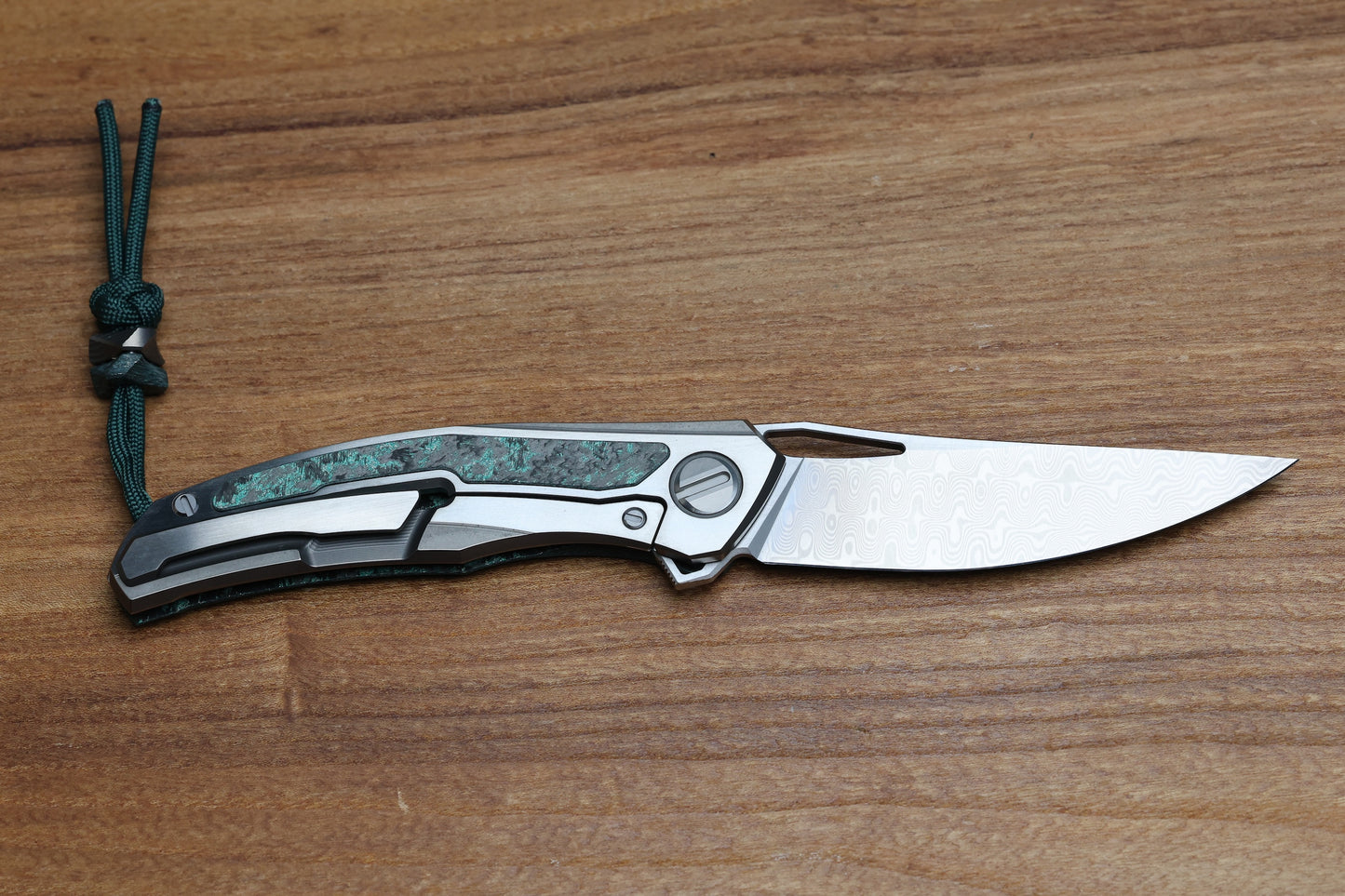 SHIROGOROV KNIVES QUANTIUM TKM - TITANIUM/TEAL MAGNETIC CARBOTI HANDLE - ZDI-E BLADE - SRRBS