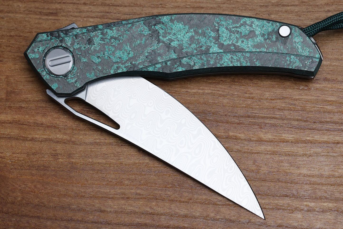 SHIROGOROV KNIVES QUANTIUM TKM - TITANIUM/TEAL MAGNETIC CARBOTI HANDLE - ZDI-E BLADE - SRRBS