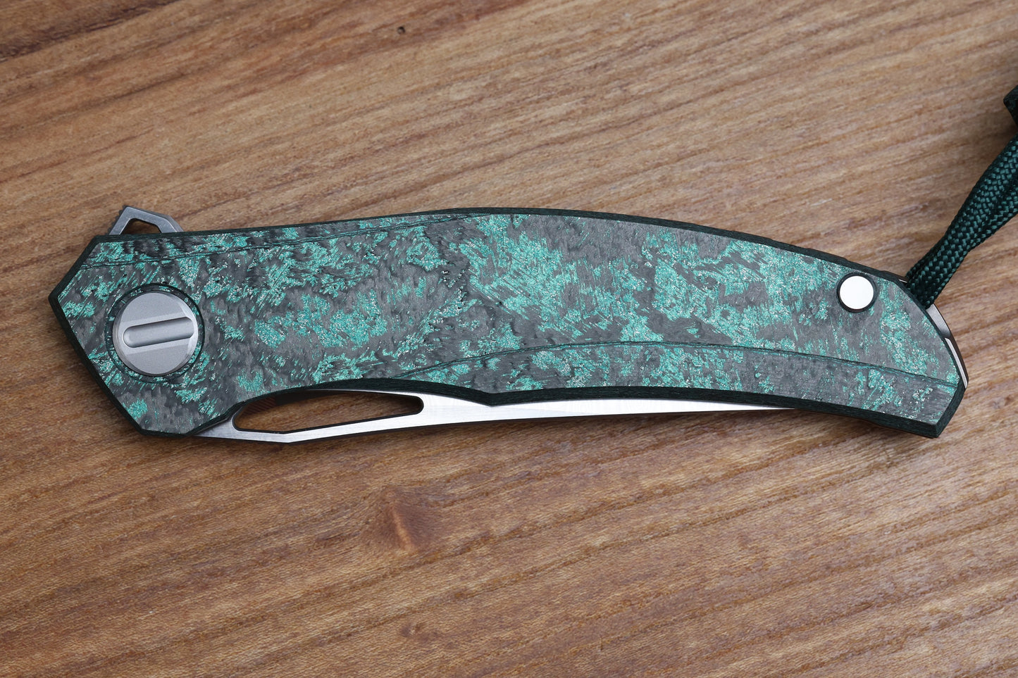 SHIROGOROV KNIVES QUANTIUM TKM - TITANIUM/TEAL MAGNETIC CARBOTI HANDLE - ZDI-E BLADE - SRRBS