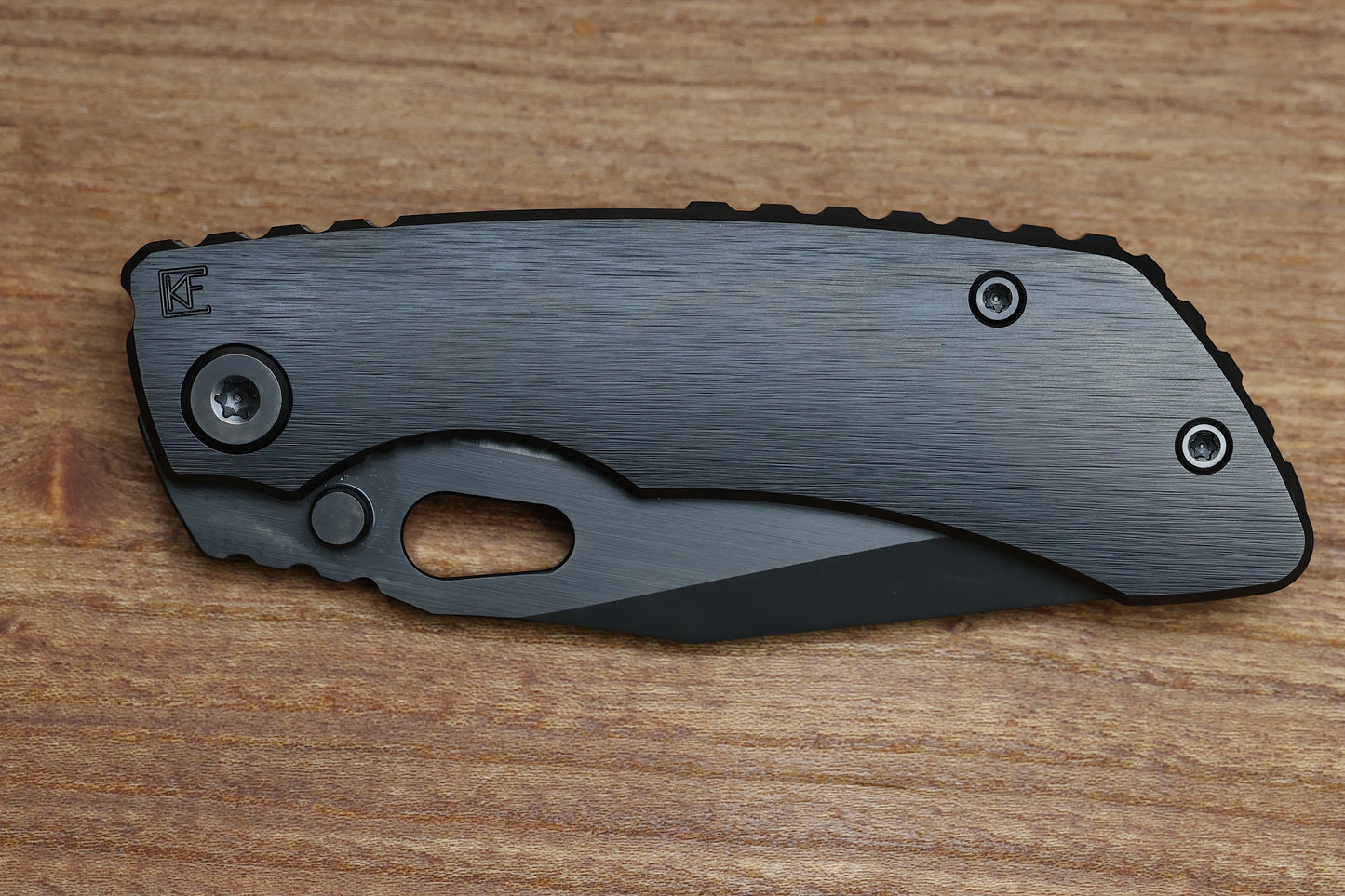 CUSTOM KNIFE FACTORY ROTTEN DESIGN EVO T BARKED DLC W/ DLC S90V