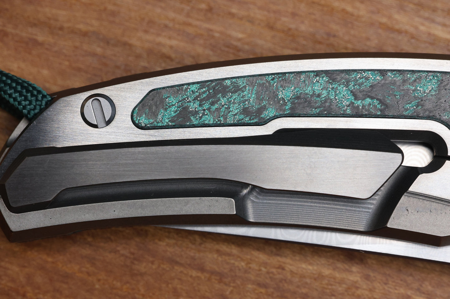 SHIROGOROV KNIVES QUANTIUM TKM - TITANIUM/TEAL MAGNETIC CARBOTI HANDLE - ZDI-E BLADE - SRRBS