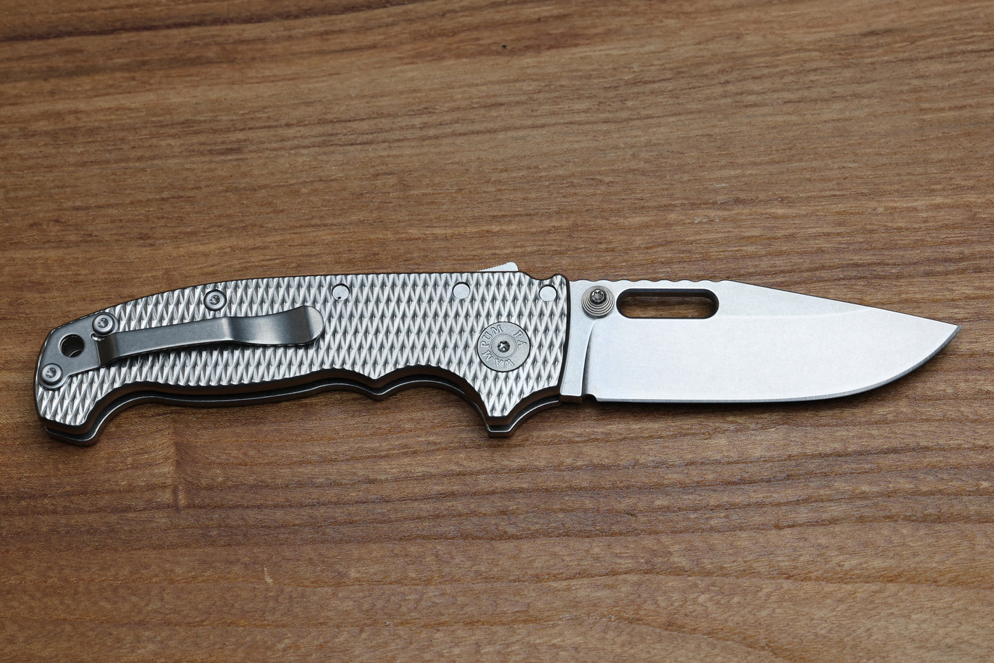 DEMKO KNIVES MG AD20 W/TEXTURED TITANIUM HANDLES & MAGNACUT CLIP POINT
