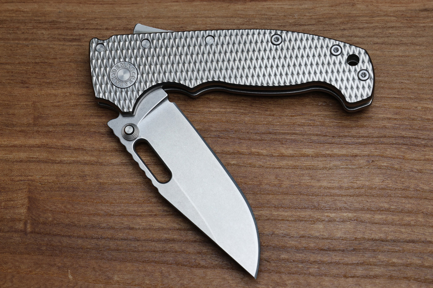 DEMKO KNIVES MG AD20 W/TEXTURED TITANIUM HANDLES & MAGNACUT CLIP POINT