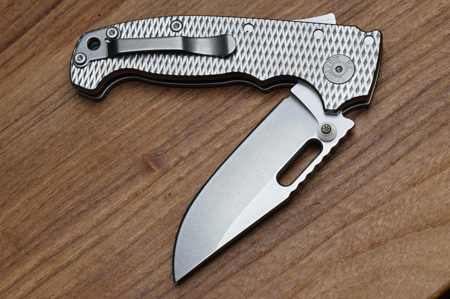 DEMKO KNIVES MG AD20 W/TEXTURED TITANIUM HANDLES & MAGNACUT CLIP POINT