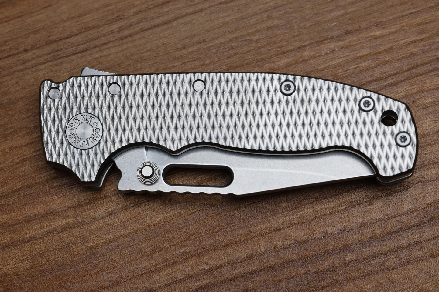 DEMKO KNIVES MG AD20 W/TEXTURED TITANIUM HANDLES & MAGNACUT CLIP POINT