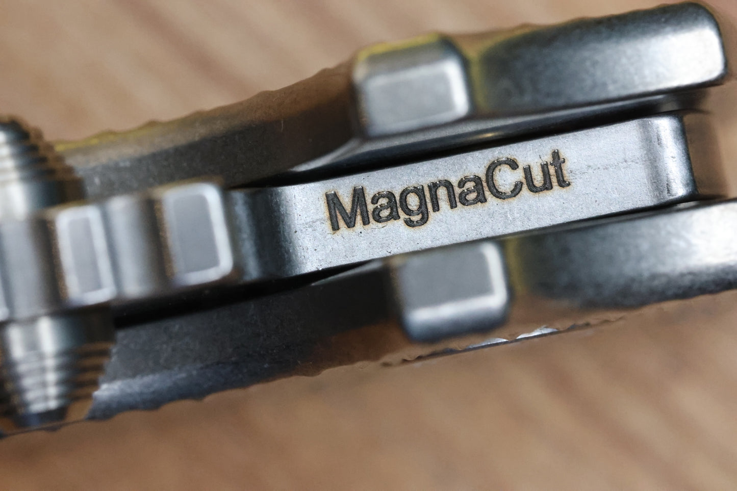 DEMKO KNIVES MG AD20 W/TEXTURED TITANIUM HANDLES & MAGNACUT CLIP POINT