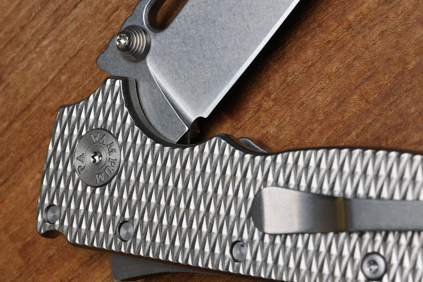 DEMKO KNIVES MG AD20 W/TEXTURED TITANIUM HANDLES & MAGNACUT CLIP POINT