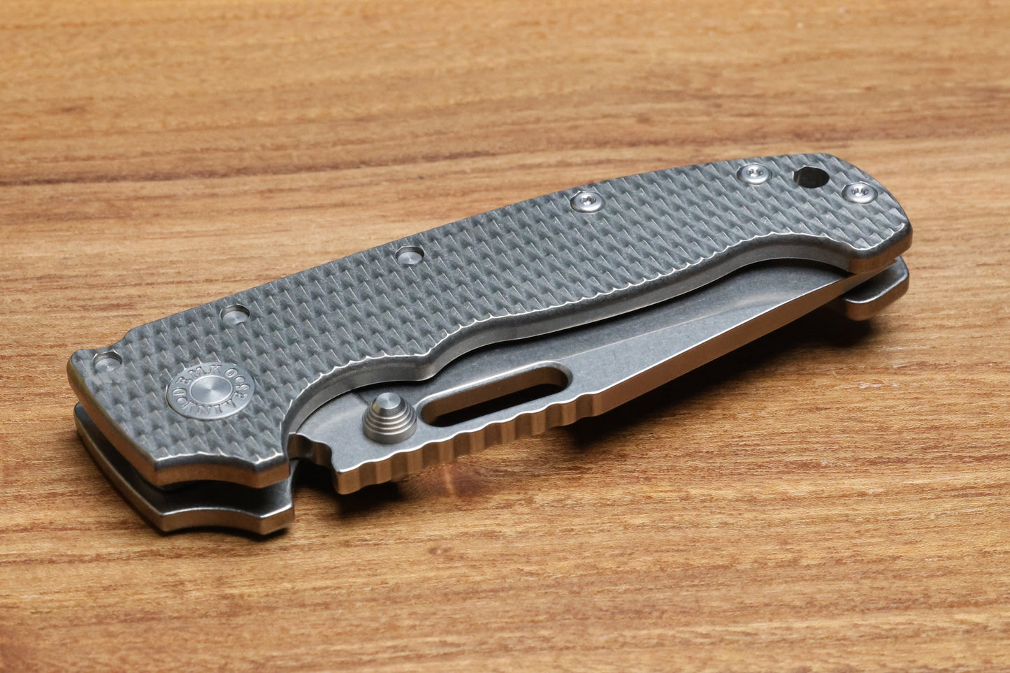 DEMKO KNIVES MG AD20 W/TEXTURED TITANIUM HANDLES & MAGNACUT CLIP POINT