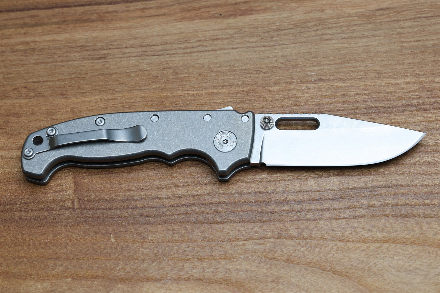 DEMKO KNIVES MG AD20 W/SMOOTH TITANIUM HANDLES & MAGNACUT CLIP POINT