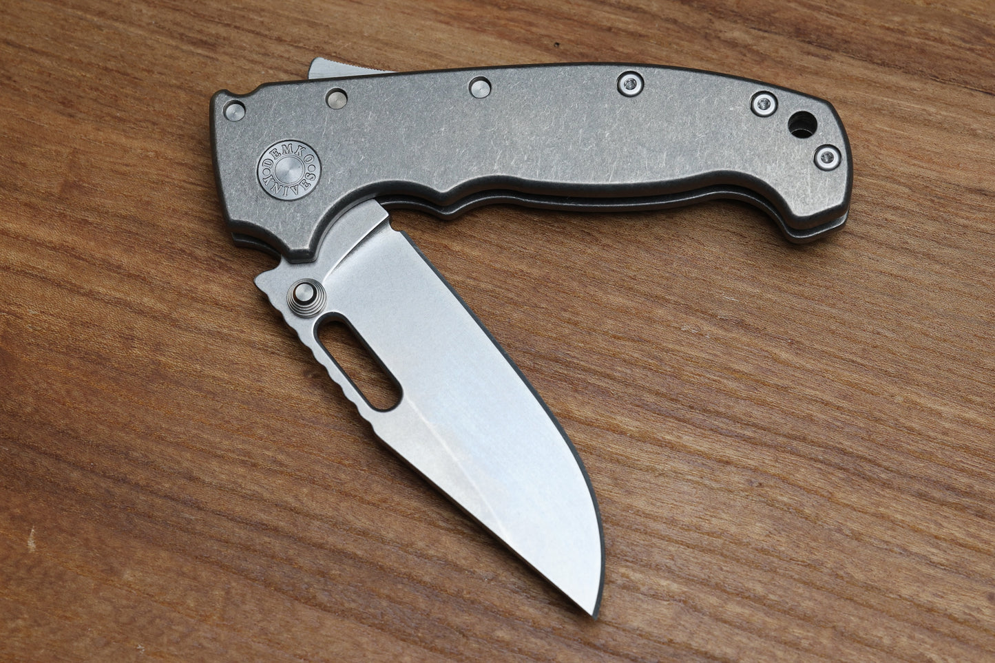 DEMKO KNIVES MG AD20 W/SMOOTH TITANIUM HANDLES & MAGNACUT CLIP POINT