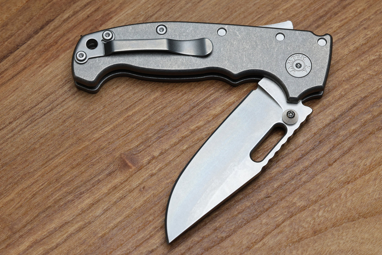DEMKO KNIVES MG AD20 W/SMOOTH TITANIUM HANDLES & MAGNACUT CLIP POINT