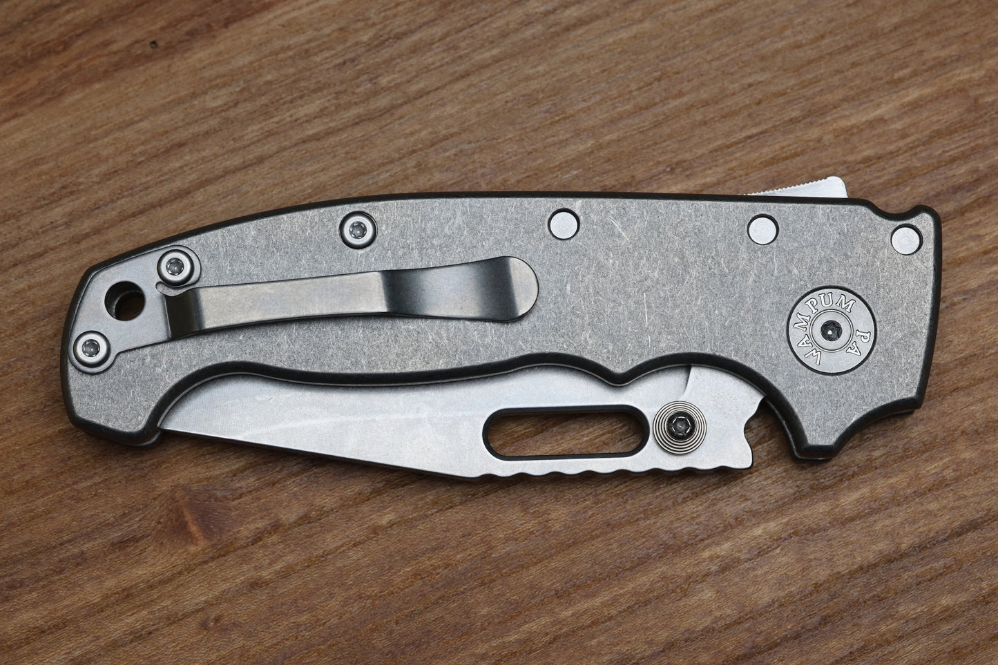 DEMKO KNIVES MG AD20 W/SMOOTH TITANIUM HANDLES & MAGNACUT CLIP POINT