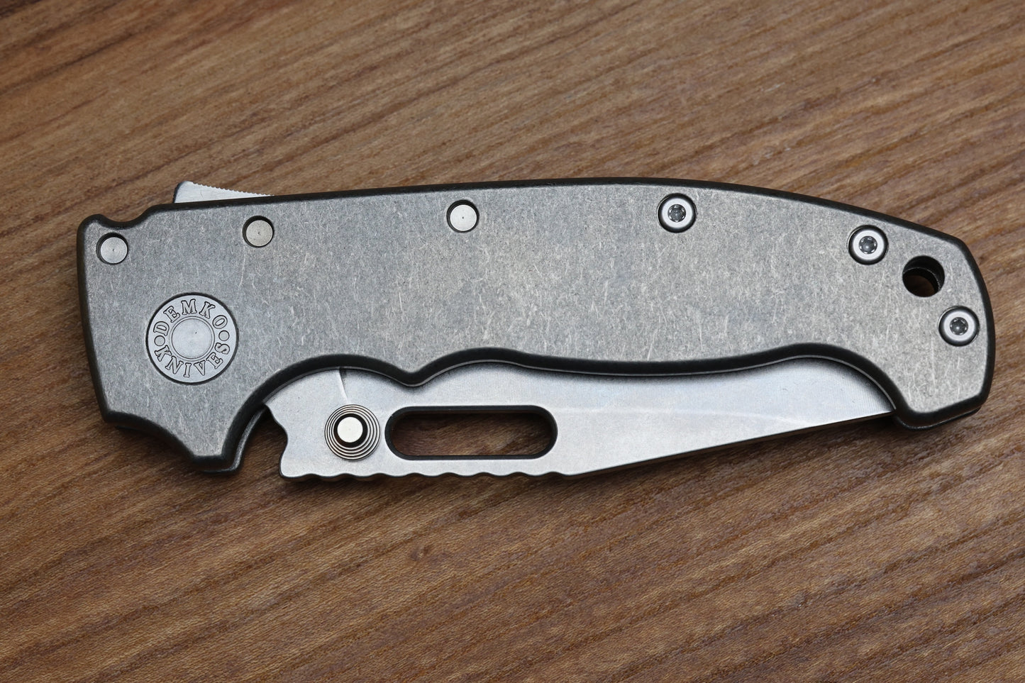 DEMKO KNIVES MG AD20 W/SMOOTH TITANIUM HANDLES & MAGNACUT CLIP POINT