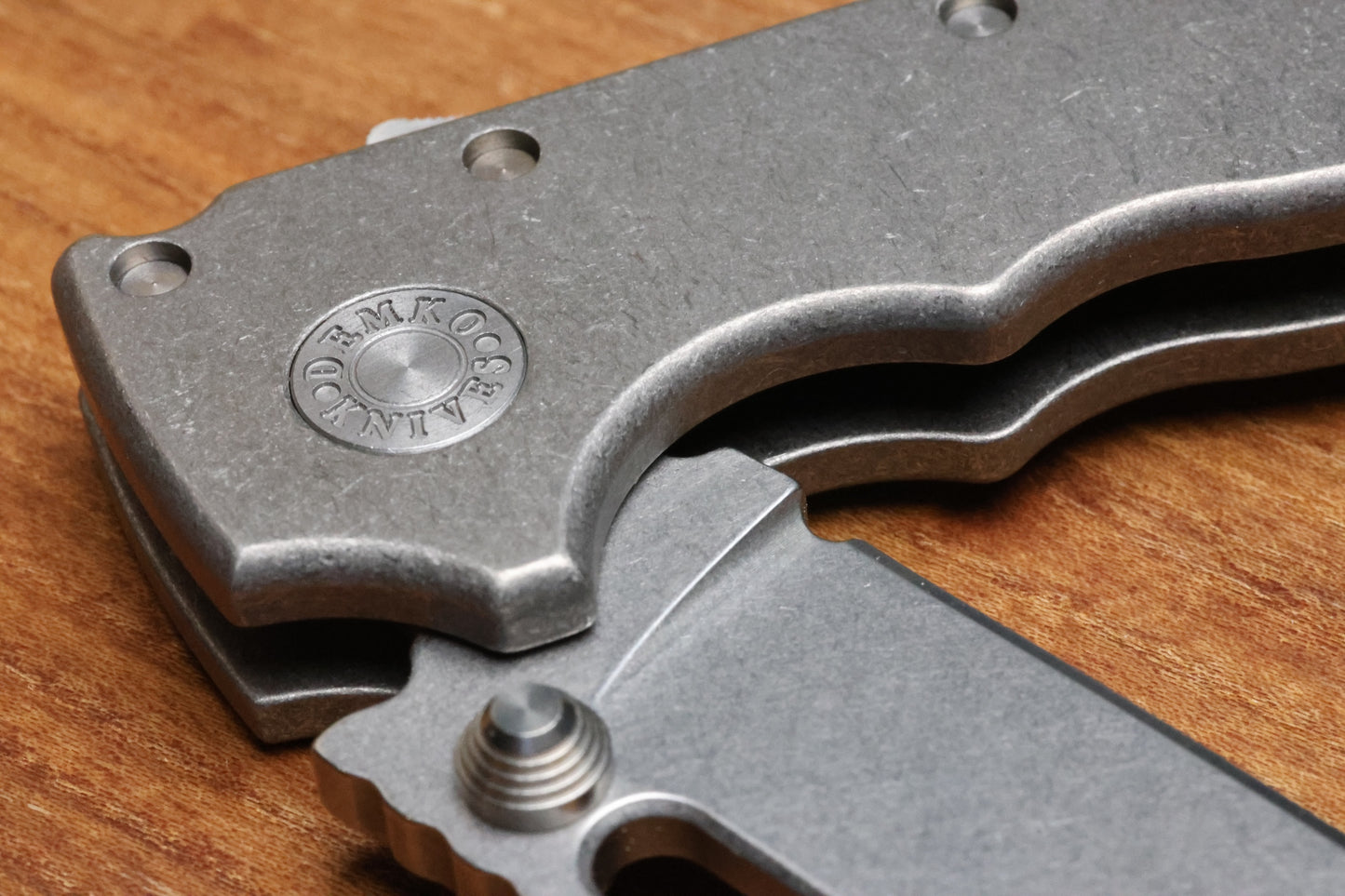 DEMKO KNIVES MG AD20 W/SMOOTH TITANIUM HANDLES & MAGNACUT CLIP POINT