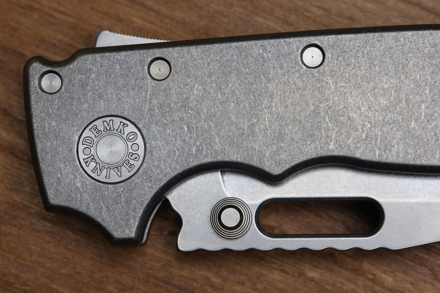 DEMKO KNIVES MG AD20 W/SMOOTH TITANIUM HANDLES & MAGNACUT CLIP POINT