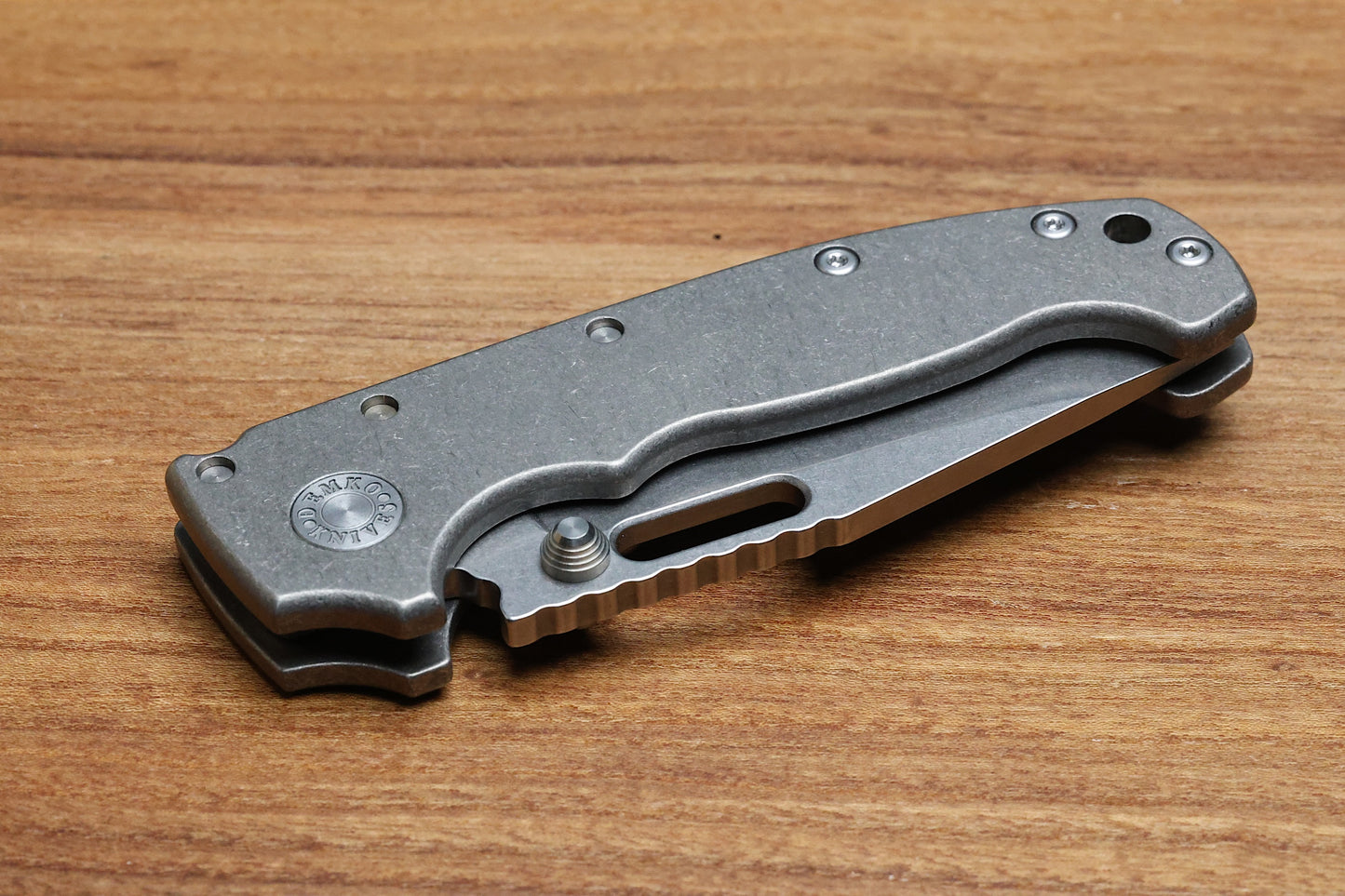 DEMKO KNIVES MG AD20 W/SMOOTH TITANIUM HANDLES & MAGNACUT CLIP POINT