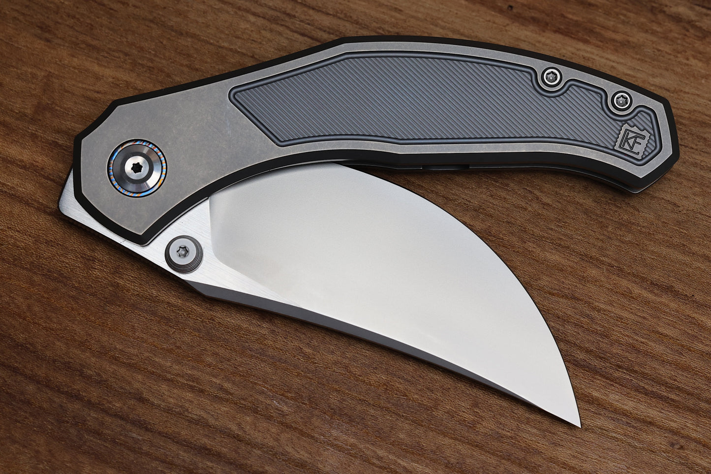 CUSTOM KNIFE FACTORY BLAVA MILLED TITANIUM & CKF WASH M398