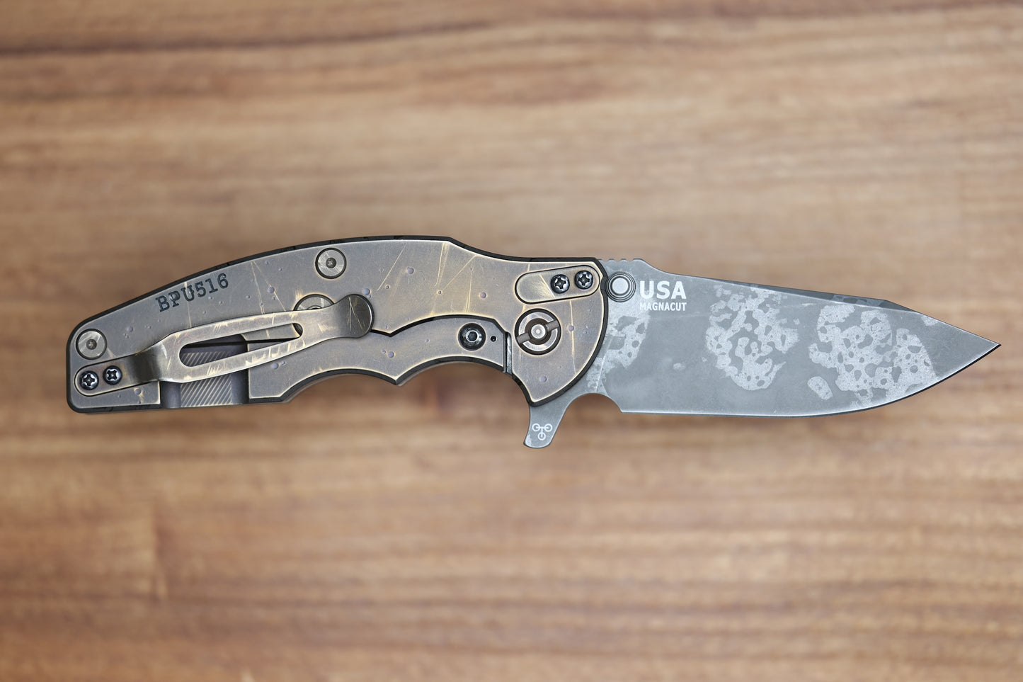 HINDERER KNIVES JURASSIC MAGNACUT SLICER TRI-WAY BFPU - BFPU #516 (PREOWNED)