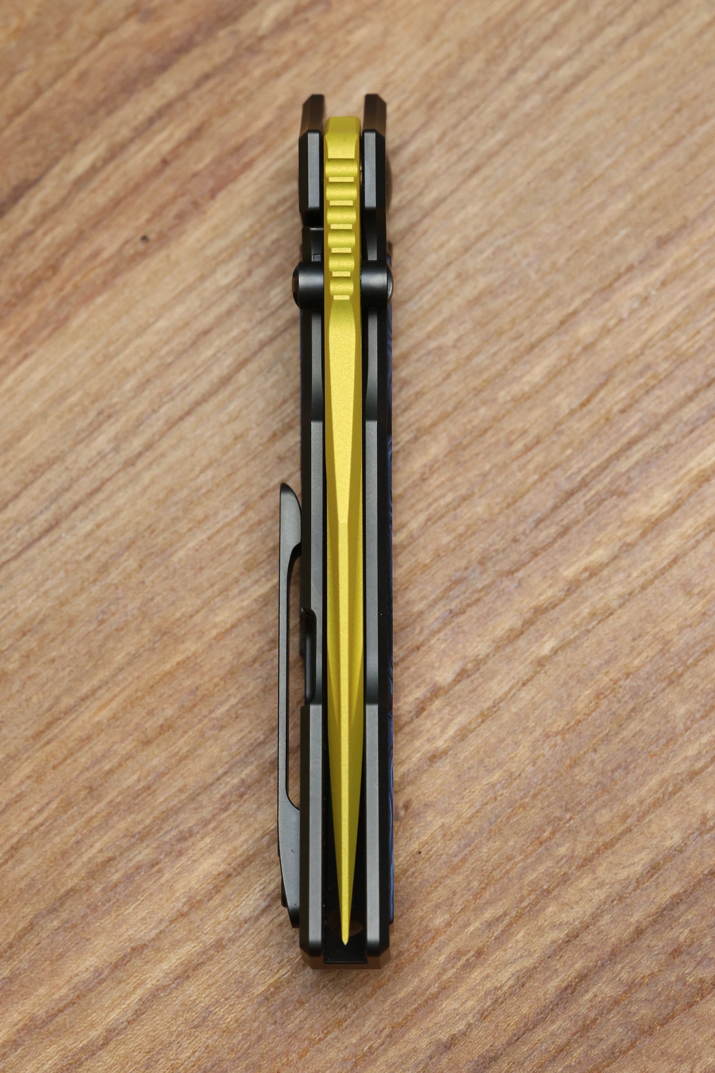 CUSTOM KNIFE FACTORY SNAFU 4.0 MEDIUM GOLD COATED BLADE & ZIRCUTI INLAYS