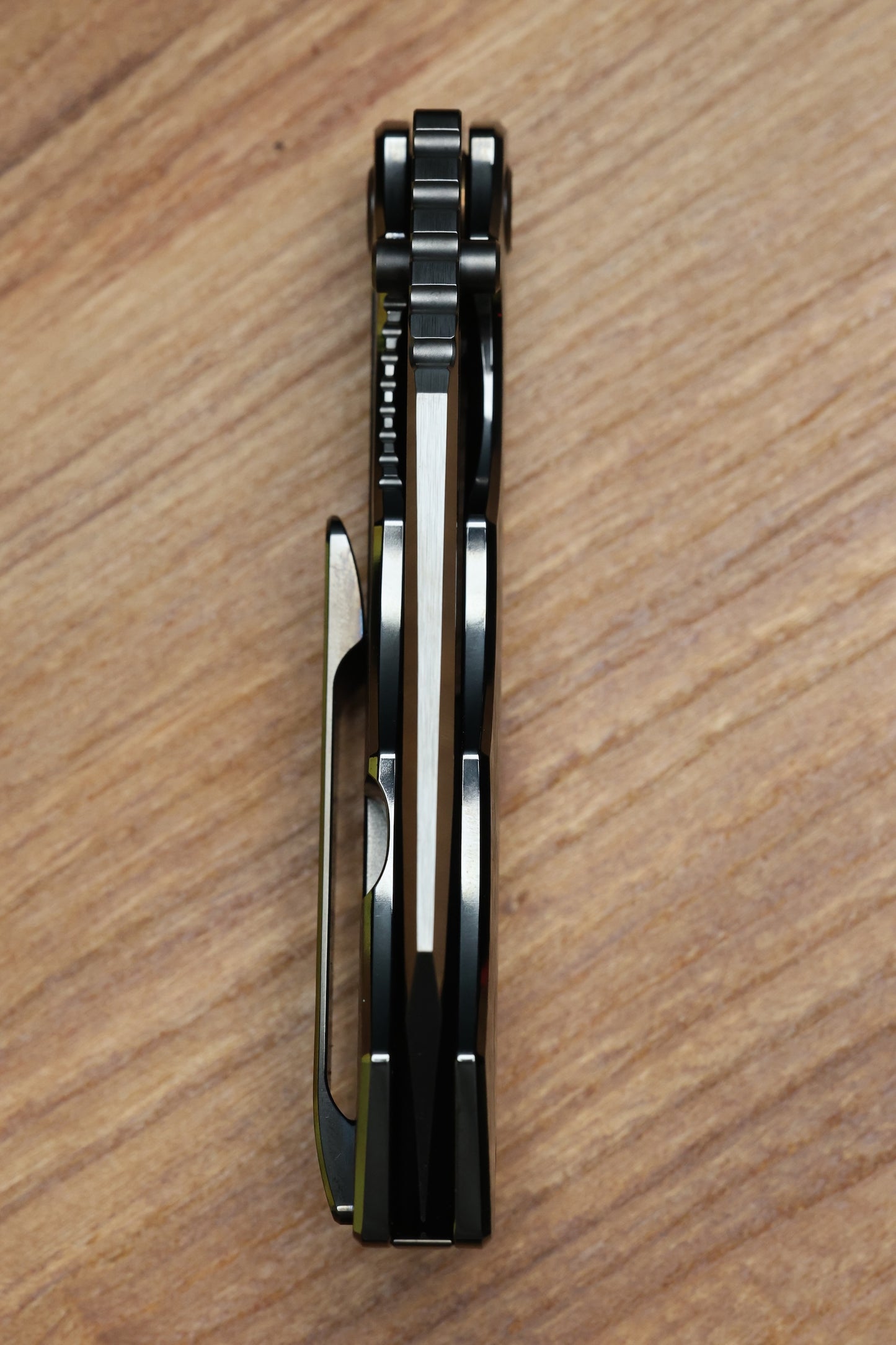 CUSTOM KNIFE FACTORY & ROTTEN DESIGN EVO 1.1 POLISHED DLC TI HANDLES W/ M398