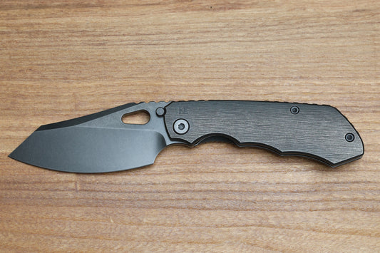 CUSTOM KNIFE FACTORY & ROTTEN DESIGN EVO 1.1 BLACKWASH TI HANDLES W/ M398