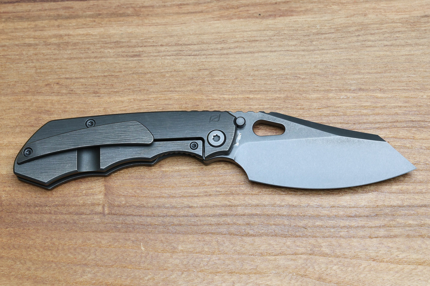 CUSTOM KNIFE FACTORY & ROTTEN DESIGN EVO 1.1 BLACKWASH TI HANDLES W/ M398
