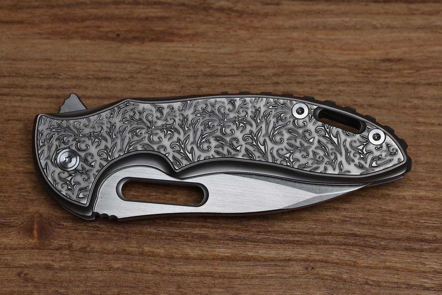 MECHFORCE KNIVES SENTRY RICK LALA COLLAB SCROLL PATTERN TITANIUM & M390