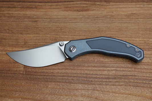 CUSTOM KNIFE FACTORY BLAVA BLUE MILLED TITANIUM & CKF WASH M398