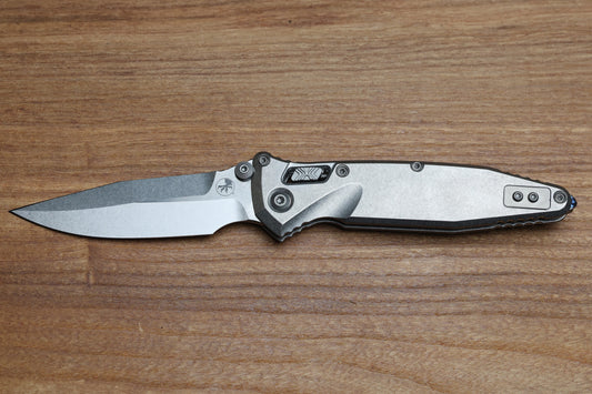 MARFIONE SELECT MICROTECH SOCOM RAM-LOK W/ TITANIUM SLAB SIDE HANDLES & SPEAR POINT STONEWASH M390MK 160RL-10SMS1