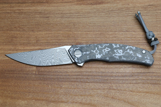 SHIROGOROV KNIVES QUANTIUM WKM - TITANIUM/WHITE CARBOTI HANDLE - ZDI-E BLADE - MRBS (PREOWNED)