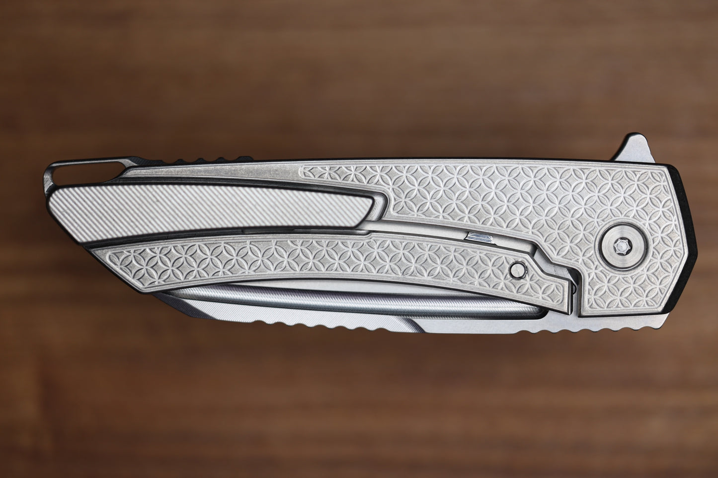 MACHINEWISE MOJAVE #1407 RAW MILLED PATTERN TITANIUM AND S90V BLADE