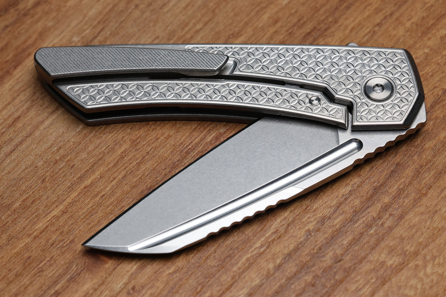 MACHINEWISE MOJAVE #1407 RAW MILLED PATTERN TITANIUM AND S90V BLADE