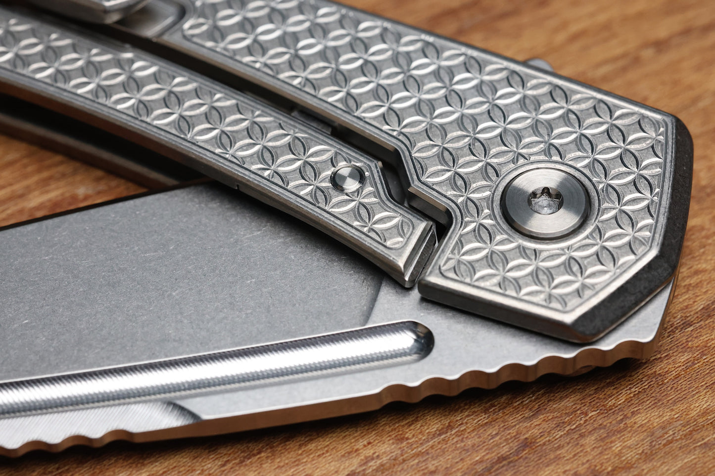 MACHINEWISE MOJAVE #1407 RAW MILLED PATTERN TITANIUM AND S90V BLADE