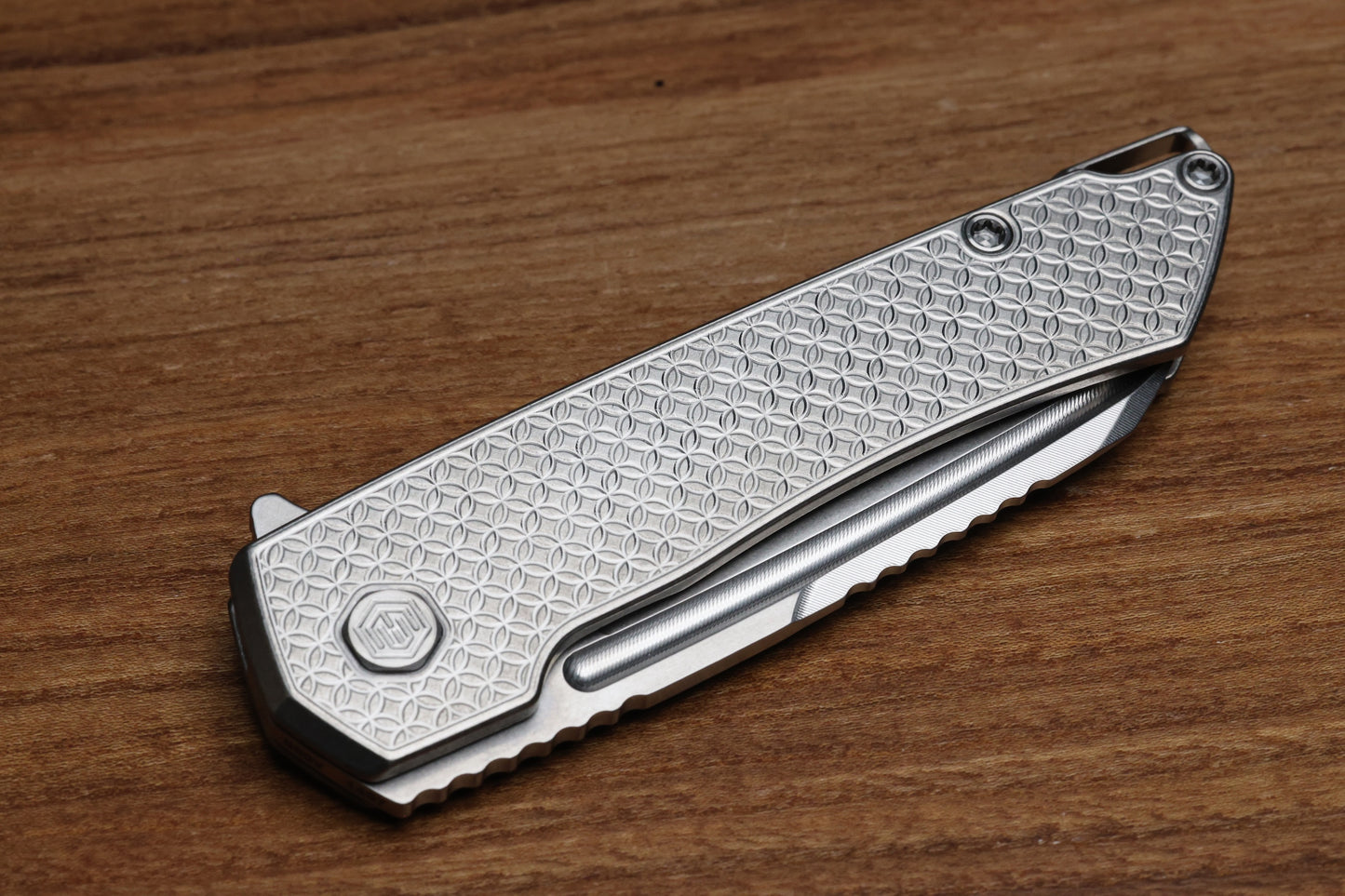 MACHINEWISE MOJAVE #1407 RAW MILLED PATTERN TITANIUM AND S90V BLADE