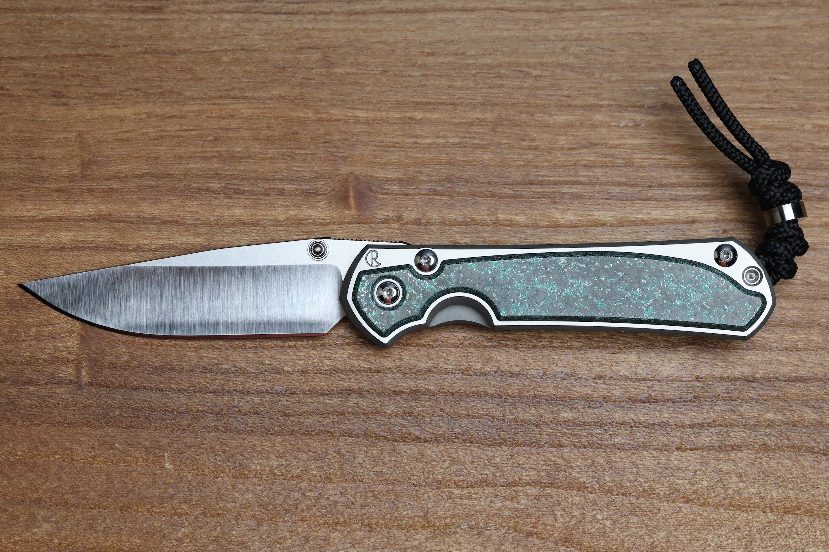 CHRIS REEVE SMALL SEBENZA 31 - TEAL MAGNETIC CARBOTI INLAY