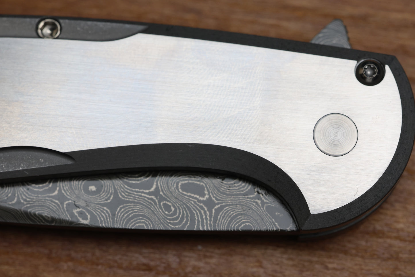 PRO-TECH KNIVES CAMBRIA TEAL MAGNETIC CARBOTI INLAY 17-4 STEEL HANDLE - NICHOLS VIRUS DAMASCUS BLADE