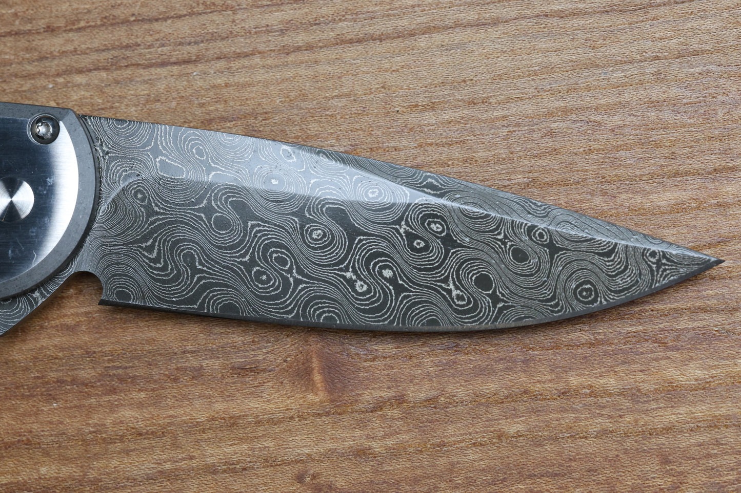 PRO-TECH KNIVES CAMBRIA TEAL MAGNETIC CARBOTI INLAY 17-4 STEEL HANDLE - NICHOLS VIRUS DAMASCUS BLADE