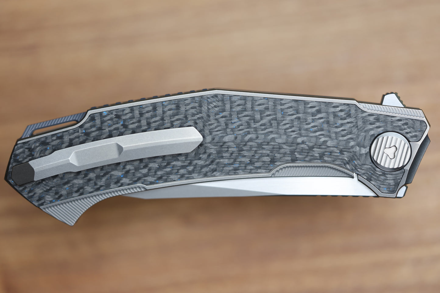 SHIROGOROV PIKE - MAGNACUT BLADE - TITANIUM/BLUE CARBON FIBER - MRBS (DMITRY SINKEVICH DESIGN)