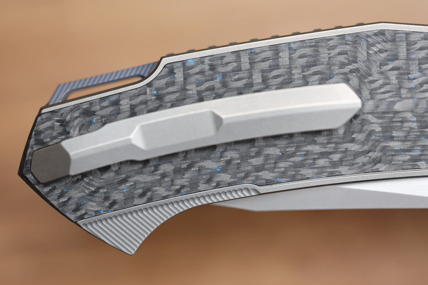 SHIROGOROV PIKE - MAGNACUT BLADE - TITANIUM/BLUE CARBON FIBER - MRBS (DMITRY SINKEVICH DESIGN)