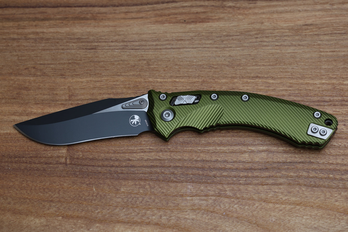 MICROTECH AMPHIBIAN RAM LOK OD GREEN FLUTED ALUMINUM & BLACK M390MK 137RL-1 FLOD