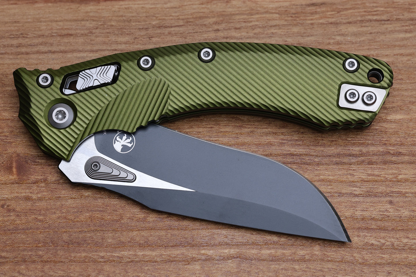 MICROTECH AMPHIBIAN RAM LOK OD GREEN FLUTED ALUMINUM & BLACK M390MK 137RL-1 FLOD