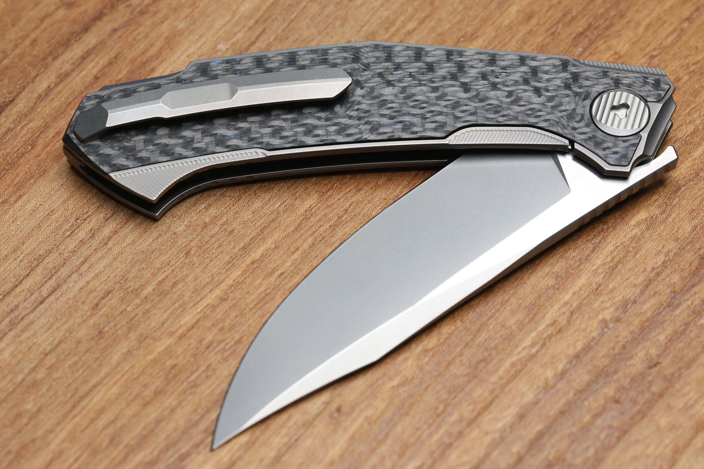 SHIROGOROV PIKE - MAGNACUT BLADE - TITANIUM/BLUE CARBON FIBER - MRBS (DMITRY SINKEVICH DESIGN)